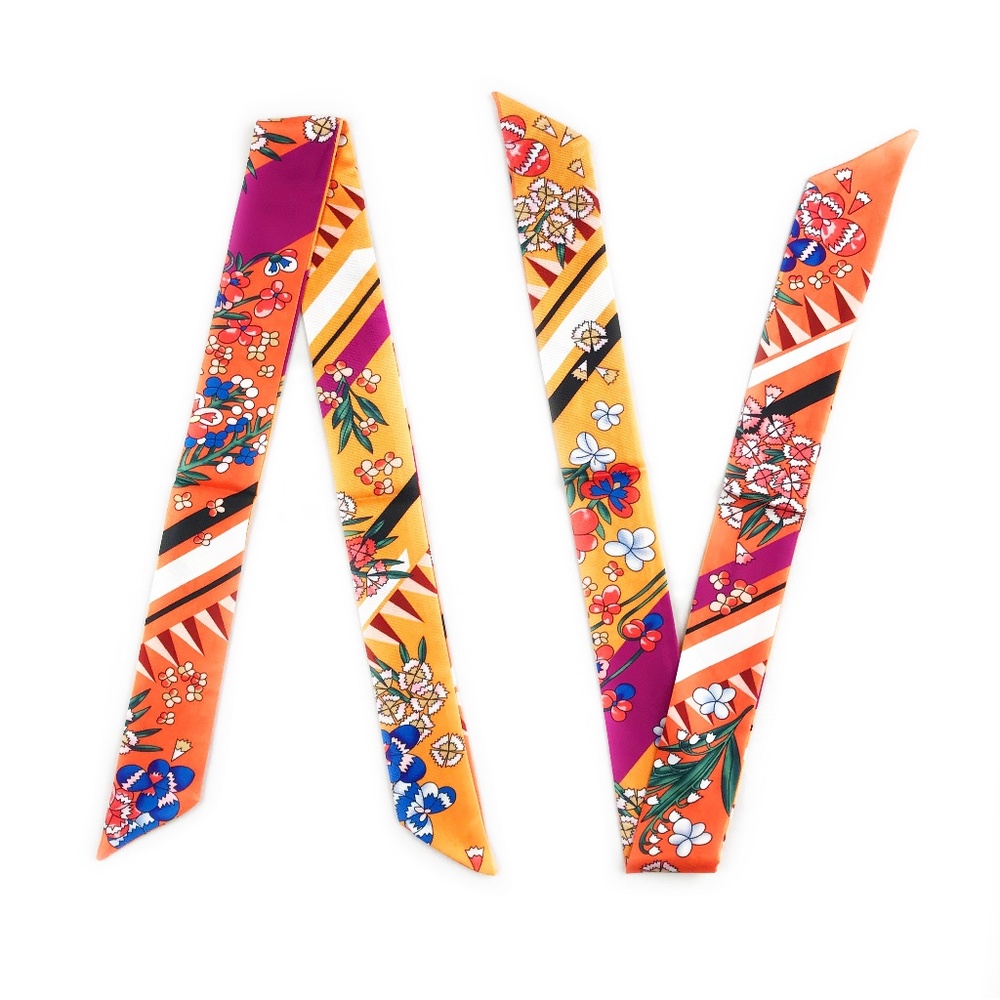 2 Twilly Scarves - Handbag Purse Twilly Scarf Pair